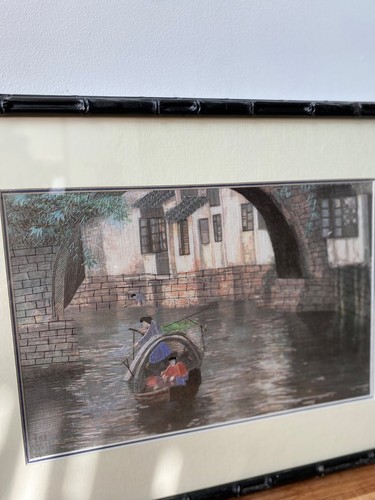 Cadre tableau asie broderie - asie,