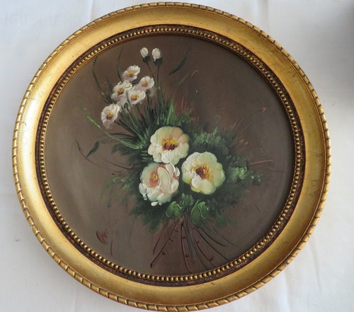 Peinture bouquet fleur rond - fleur,