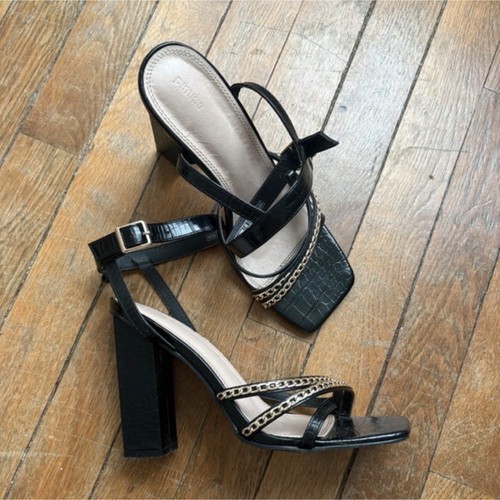 Dune sandales noires - , talon