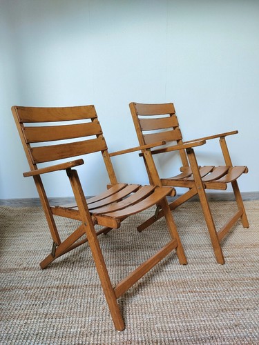 Fauteuils vintage bois - 2,