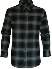 Plaid Flannel Shirt Lumberjack Yarn Dyed Check Brushed 100% Cotton with Pocket