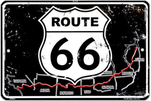 Plaque metal route usa - route, 66/usa