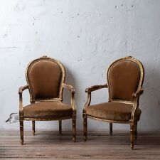 A Pair of Louis XVI-Style Giltwood Fauteuils