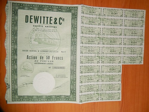 Ancienne action 50f dewitte - action, de
