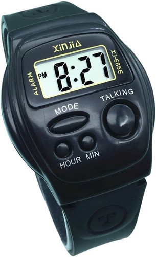 Montre parlante digitale noir - parlante,