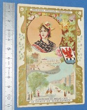 RARE CHROMO SCHOOL 1900-1910 COUNT OF NICE NISSA ENGLISH PROMENADE PORT COSTUME
