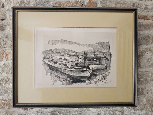 Tableau gravure bateaux - tableau,