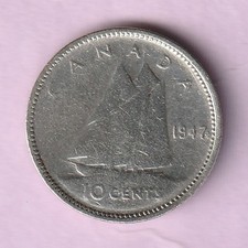 10 Cents Argent, CANADA, 1947