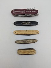 Lot of 5 advertising knives, 4 knife, 1 Swiss Army knife multifunction