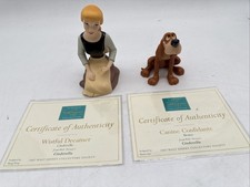 Disney WDCC CINDERELLA “Wistful Dreamer”and Bruno Canine Confidante Figures COA