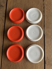 6 COUVERCLES BLANC Et ORANGE