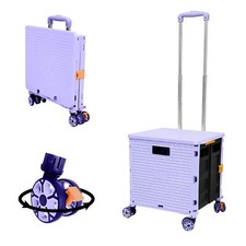 Caddie Pliable à Roulette 54L/45KG Chariot Utilitaire Multifonctionnel et Dur...