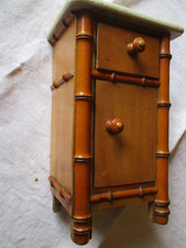 Antique 1900's Pitchpin Doll Cabinet; Bedside Table