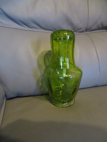 Ancienne carafe nuit verte - carafe,
