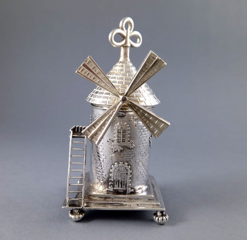 Solid silver pepper mill - silver,