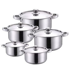 Lot de 5 marmites en acier