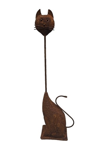 Statue chat acier corten - ,