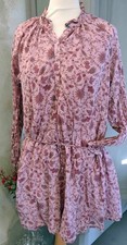 Robe fleurie rose manches
