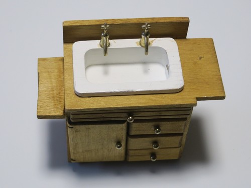 Meuble lavabo bois - , miniature