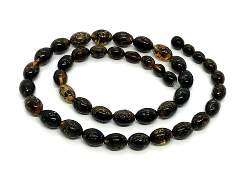 Collier ambre perles - , olive