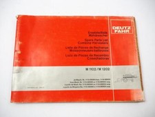 Deutz Fahr M1102 M1202 Combine Harvester Spare Parts List 1981