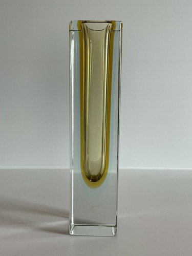 Vase jaune verre - jaune, murano