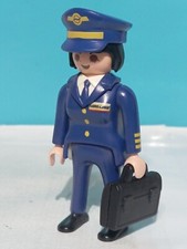 PLAYMOBIL FIGURINE coopilote hôtesse de l'air femme avion PILOTE 3185 3352 50...