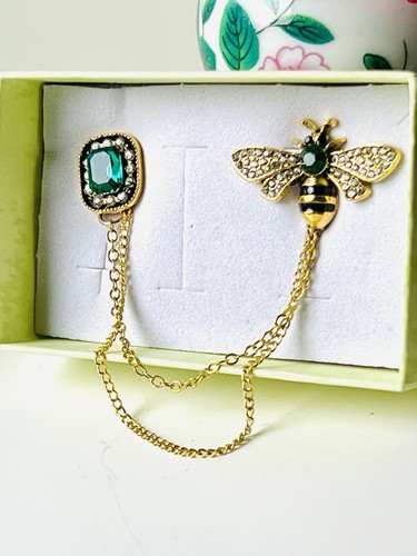 Broche fantaisie doré - broche,