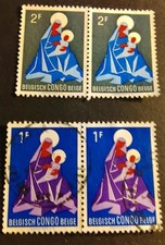 Congo Belge Noël 1959 paire 1F et 2F