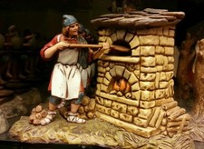 1 Groupe Four Boulangerie Pain Pizza pour Bergers Landi 10 CM Nativité Crib