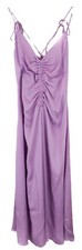 Robe Sandro Femme (EU) 38 Midi Sans Manches Froncée Zippée Col En V Violet