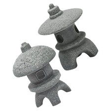  2 pièces lanternes en pierre de jardin de style japonais figurines de pagode