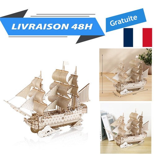Puzzle bois bateau à - puzzle, en