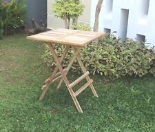 Teck Table Pliante en Bois de Jardin Balcon Camping D'Appoint