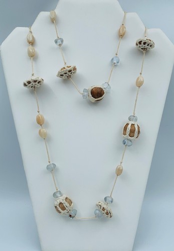 Collier fantaisie perles bois - fantaisie,