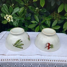 2 Bols Anciens Décor Légumes