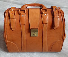 Sac à main vintage cuir marron naturel petit bagage à main vintage style médecin