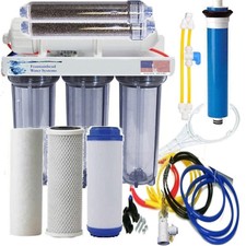  RO/DI REVERSE OSMOSIS AQUARIUM/REEF SYSTEM CLEAR MANUAL FLUSH VALVE 150 GPD 
