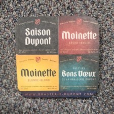 3 Beer Coasters ~ Brasserie DUPONT: Saison, Bons Voeux, Moinette Bruin + BELGIUM