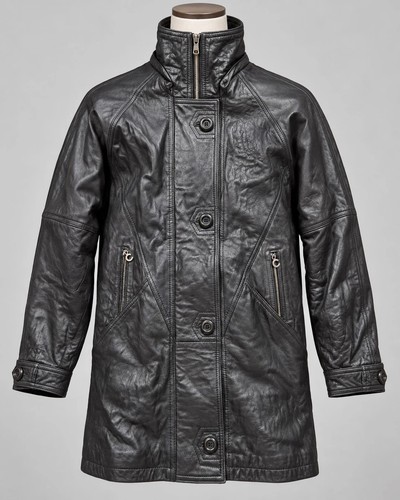 Manteau long cuir - manteau, en