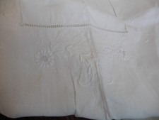 ANCIENNE NAPPE PUR LIN BLANC