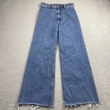 Zara The Marine Straight Jeans Womens 6 Blue Medium Wash High Rise Denim
