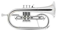 MardiBrass Bugle à Piston Plastique Tonalite Sib Argenté Avec Embouchure & Étui