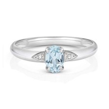 Bague véritable aigue-marine