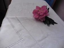 ANCIEN DRAP PUR LIN CREME