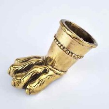 Claw round bucket 2.3/4" inch high 7cm Heavy cast Solid Castors Brass Foot Table