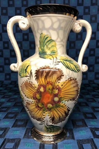 Beau vase décor floral - au, h