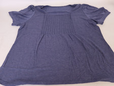 Women Rucher Tops Puff Sleeven Overside Peplum Blous Navy (size XL