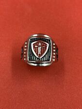 Templier Croix Argent Bague Acier Inoxydable Maçonnique Knight Anneau