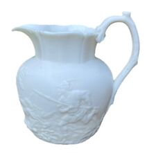 Sarreguemines Parian Milk Pot Robin Hood Decor Boar Hunting 